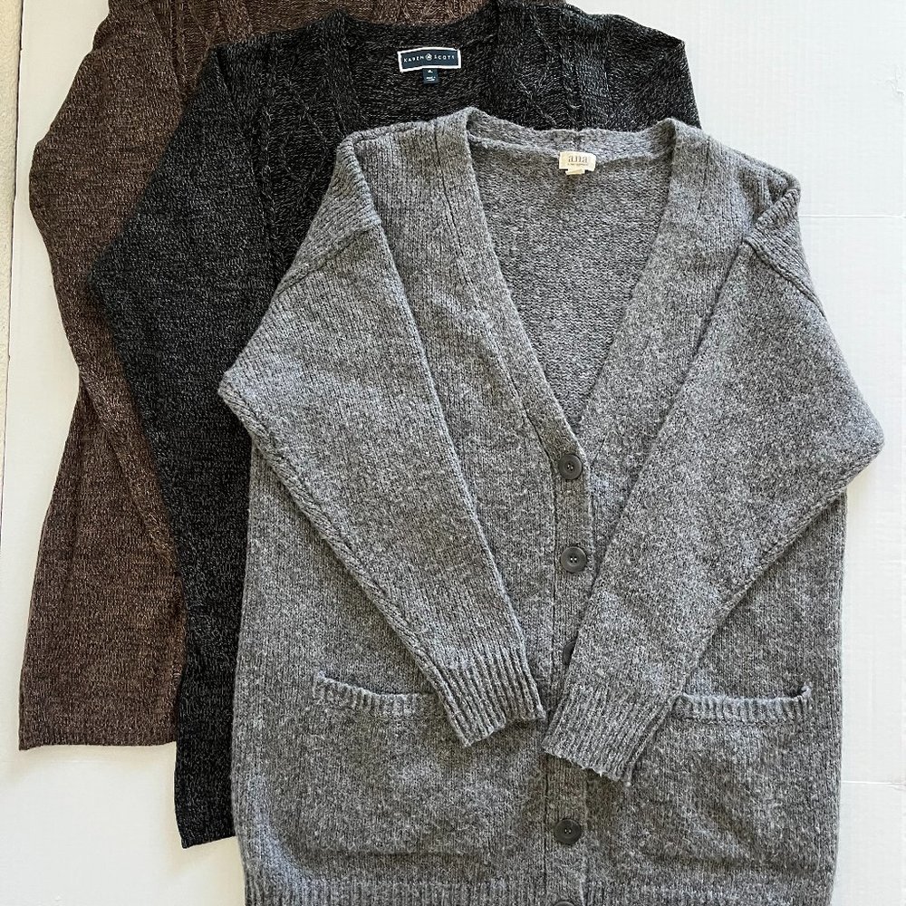 Cozy V Neck Cardigan Sweater Trio